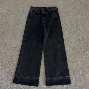 LIKE NEW Veronica Beard Taylor Relaxed High Rise Wide Leg Jeans, black, size 28.